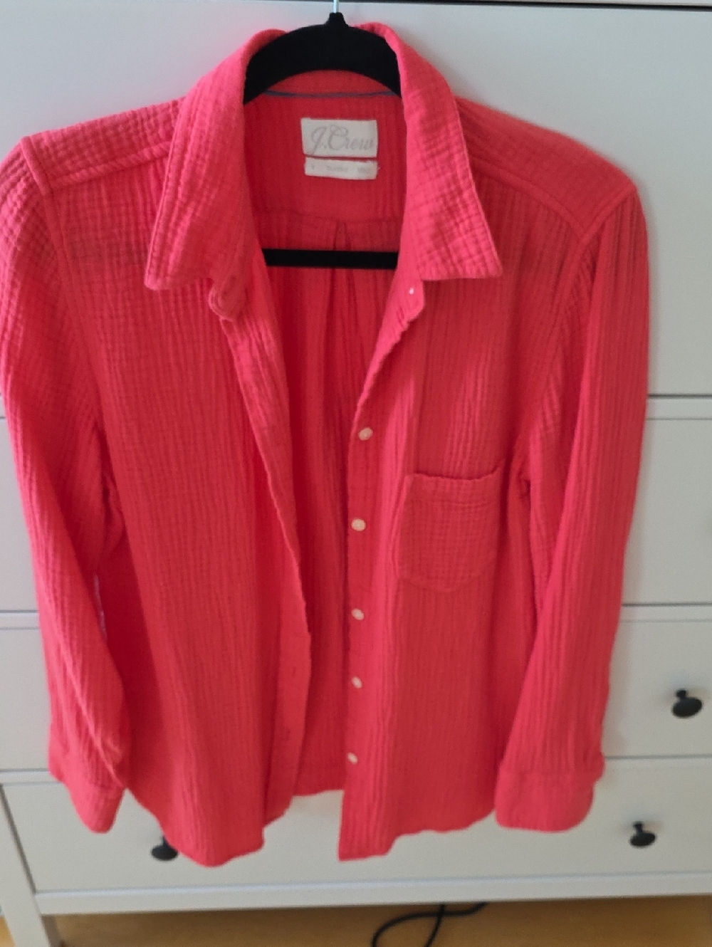 J. Crew Coral Pink Textured Button-Down Shirt